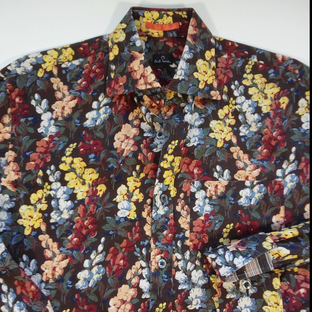 PS Paul Smith Long Sleeve Multicolor Floral Shirt NEW WITHOUT TAGS - Size SMALL